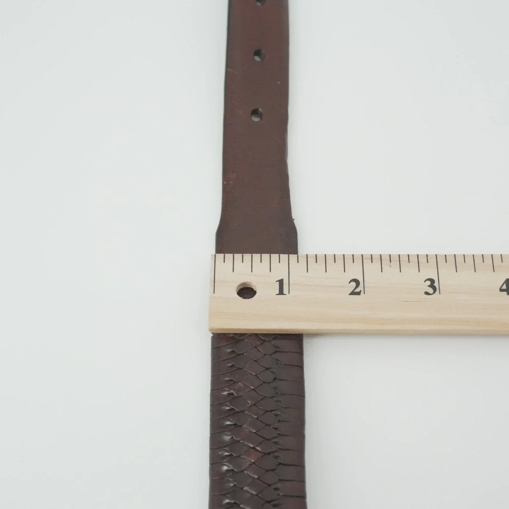 Brighton Leather Belt Mens 38 Brown Woven Western Silver Tone Concho 38057